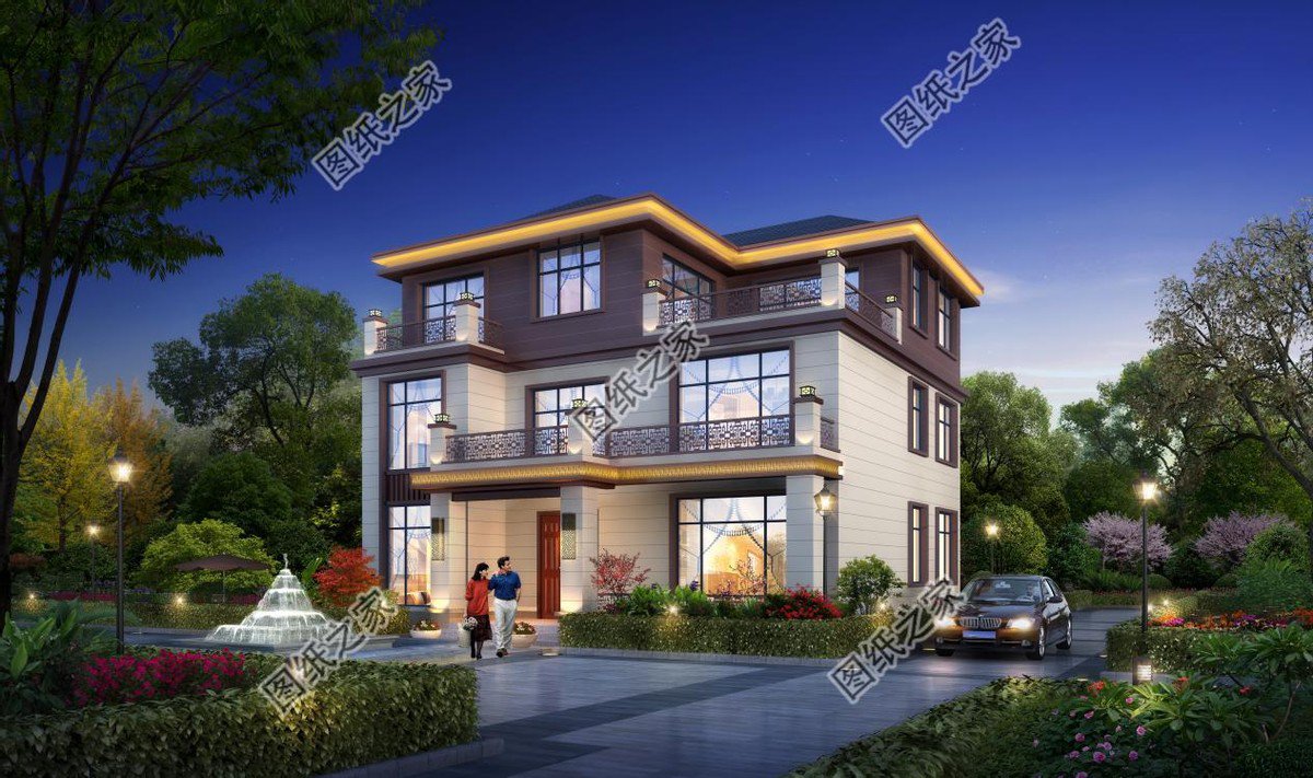 農(nóng)村三層別墅設計圖，外觀建造整體風格簡約卻透露著十足的設計感