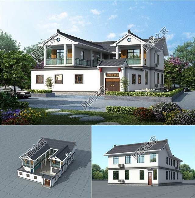 新中式合院自建別墅設(shè)計(jì)，有房有庭院，很有一番滋味