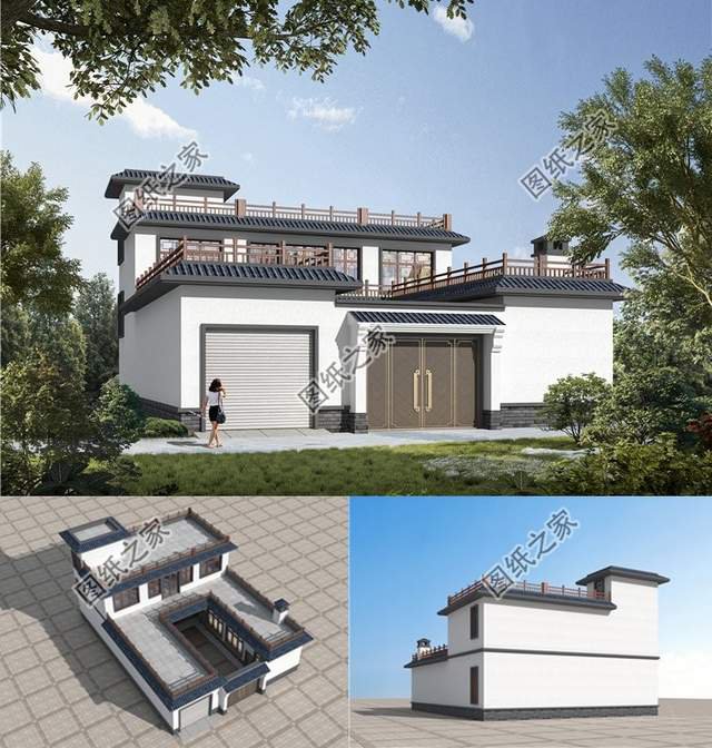 新中式合院自建別墅設(shè)計(jì)，有房有庭院，很有一番滋味