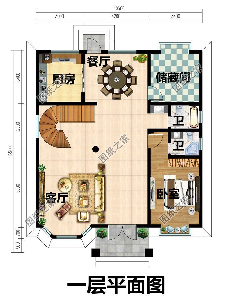 傳統(tǒng)歐式自建房設(shè)計，造型經(jīng)典好看，屋內(nèi)布局合理實用