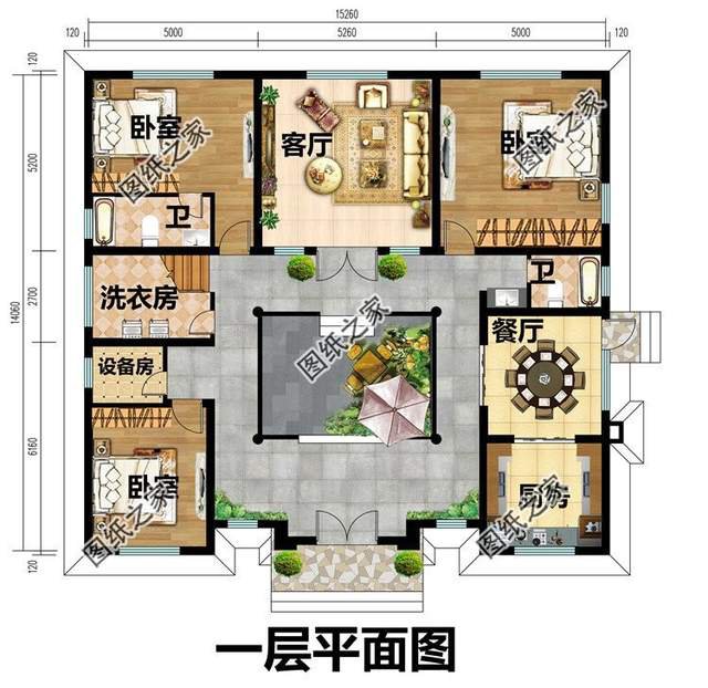 復(fù)古農(nóng)村別墅設(shè)計(jì)，中式對(duì)稱之美略顯大氣，散發(fā)著幾百年的厚重感