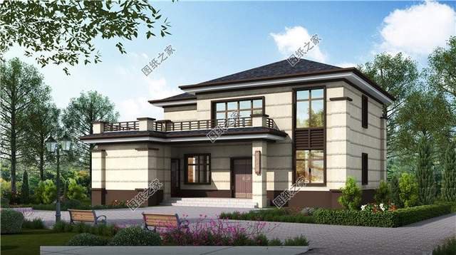 新款二層別墅推薦，第四款帶有偏房設(shè)計(jì)，符合農(nóng)村生活習(xí)慣