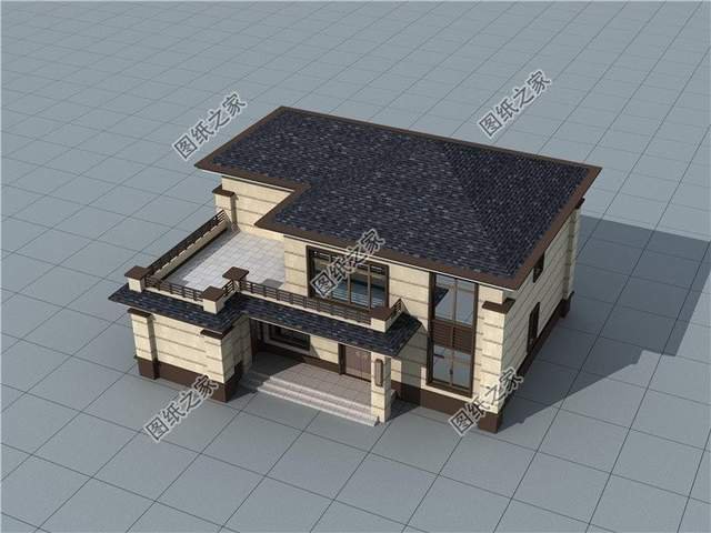 新款二層別墅推薦，第四款帶有偏房設(shè)計(jì)，符合農(nóng)村生活習(xí)慣