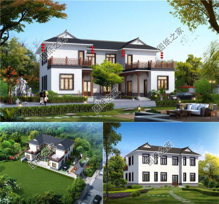 中式風格農(nóng)村自建房，簡潔的白墻黛瓦，彰顯中式住宅的氣場與浪漫