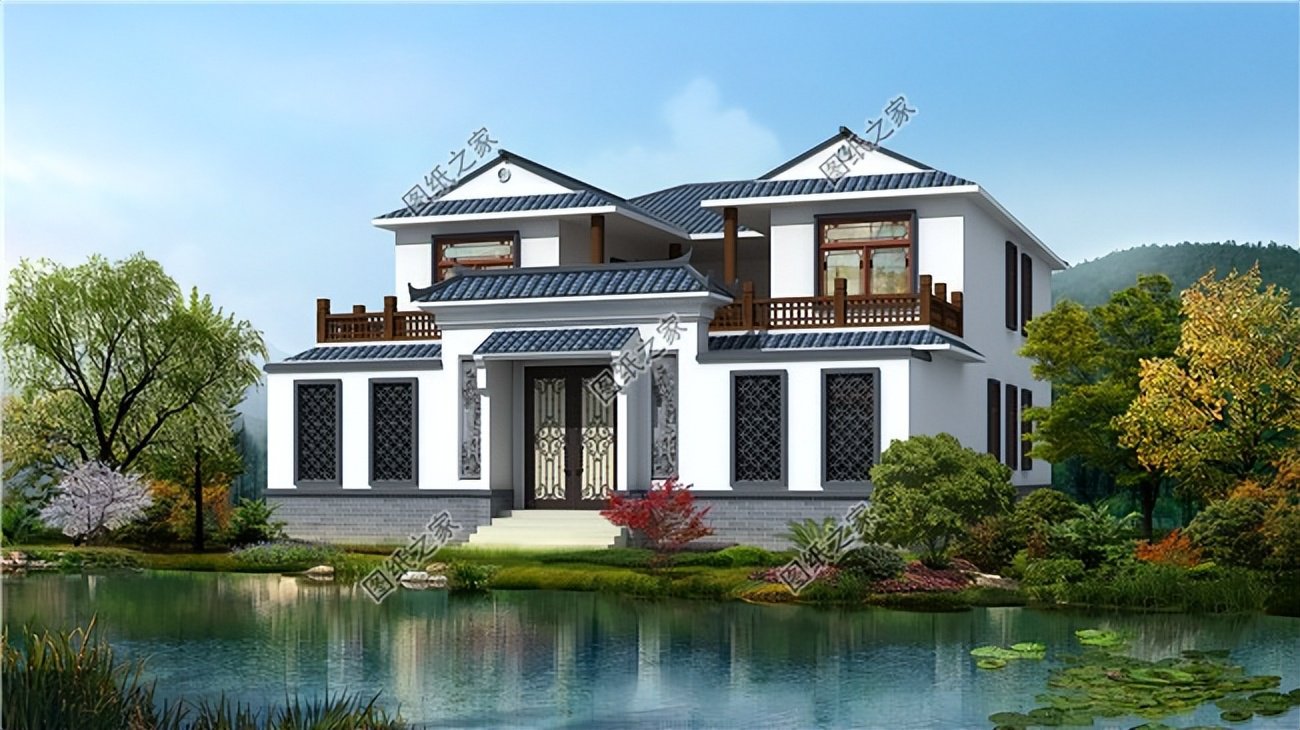 中式風格農(nóng)村自建房，簡潔的白墻黛瓦，彰顯中式住宅的氣場與浪漫