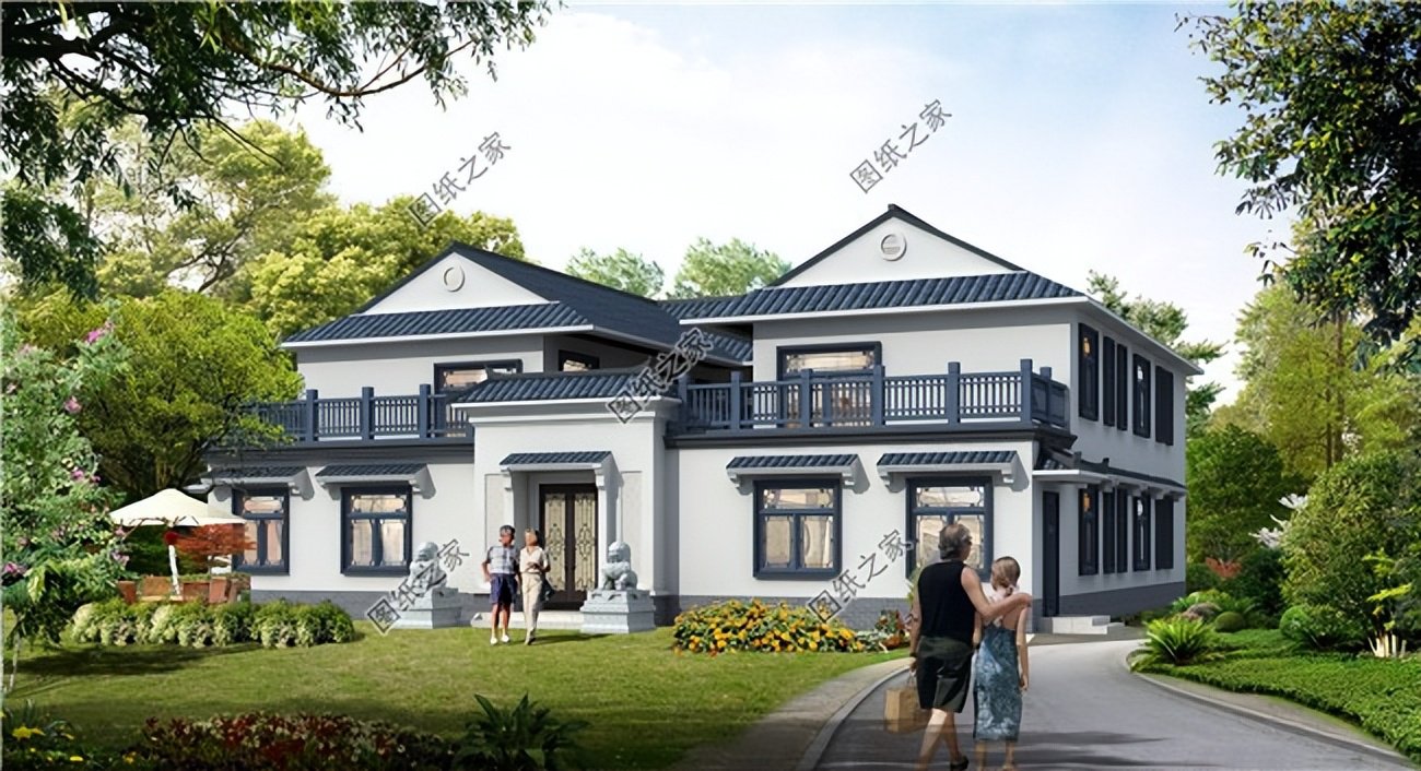 中式風格農(nóng)村自建房，簡潔的白墻黛瓦，彰顯中式住宅的氣場與浪漫