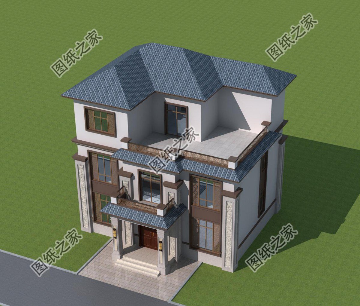 新中式建筑風(fēng)格自建別墅經(jīng)典之作，深受廣大建房者的喜愛