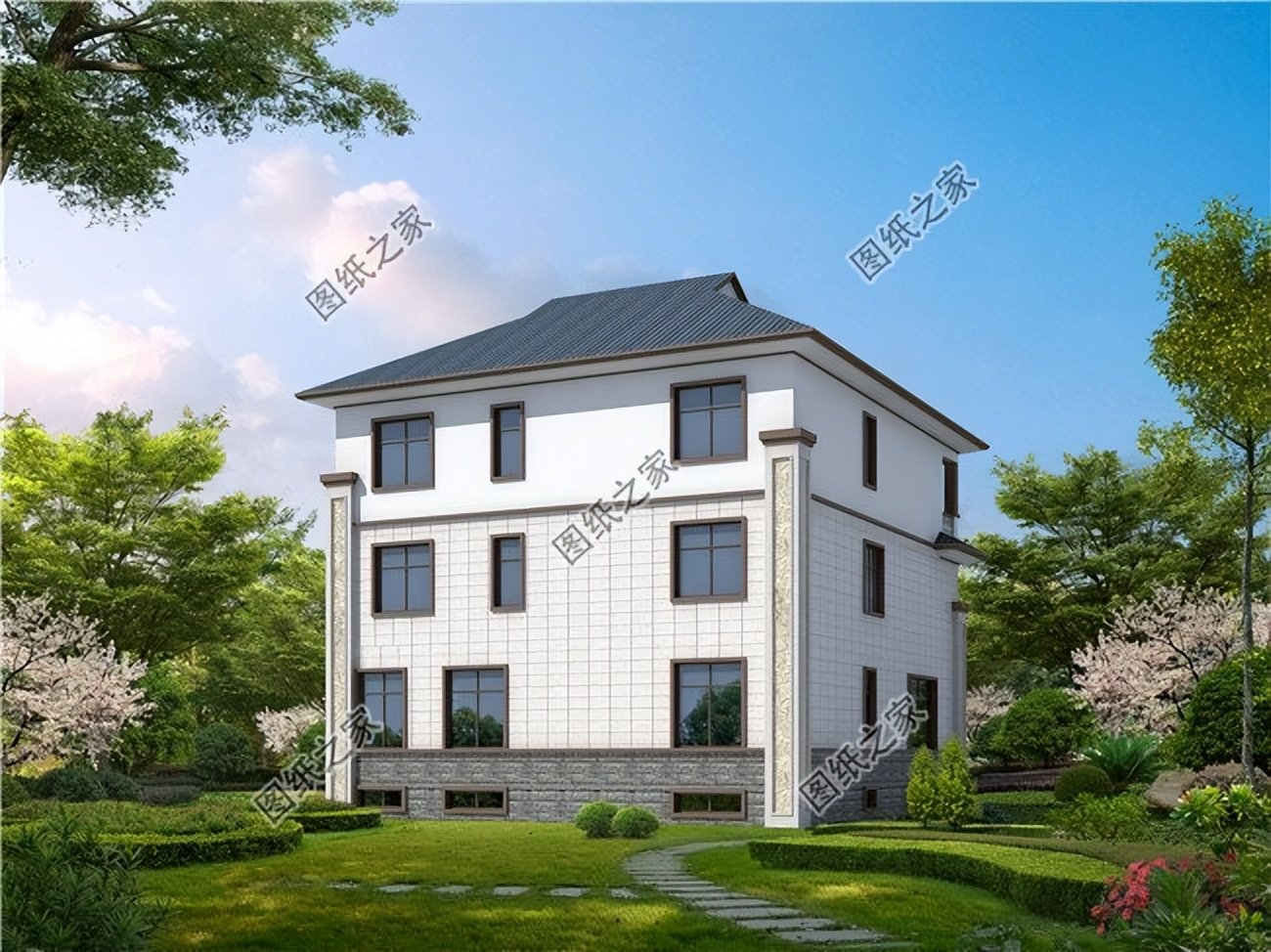 新中式三層別墅設(shè)計(jì)，氣派住宅，彰顯品質(zhì)