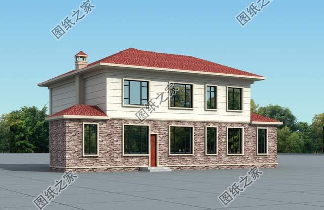 帶文化石的農(nóng)村別墅設(shè)計(jì)，色彩多樣外觀給你營造出炫彩的舒適生活