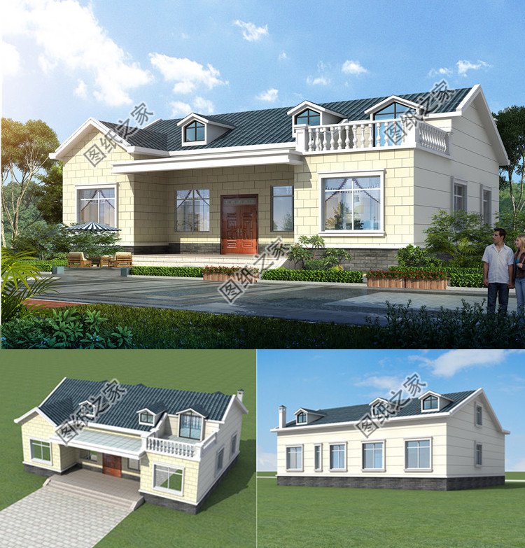 一層帶閣樓別墅設(shè)計(jì)圖效果圖