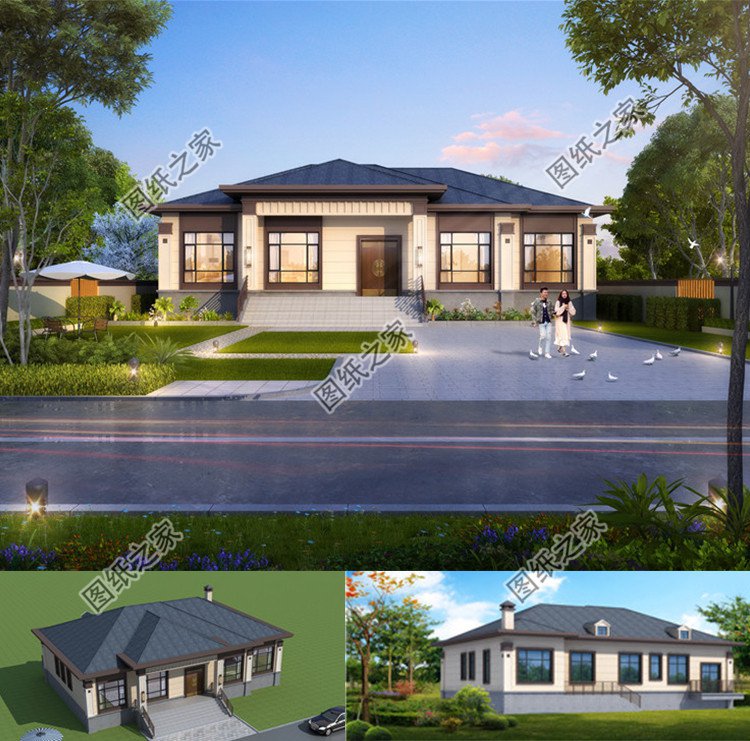 居家養(yǎng)老一層別墅設計圖效果圖