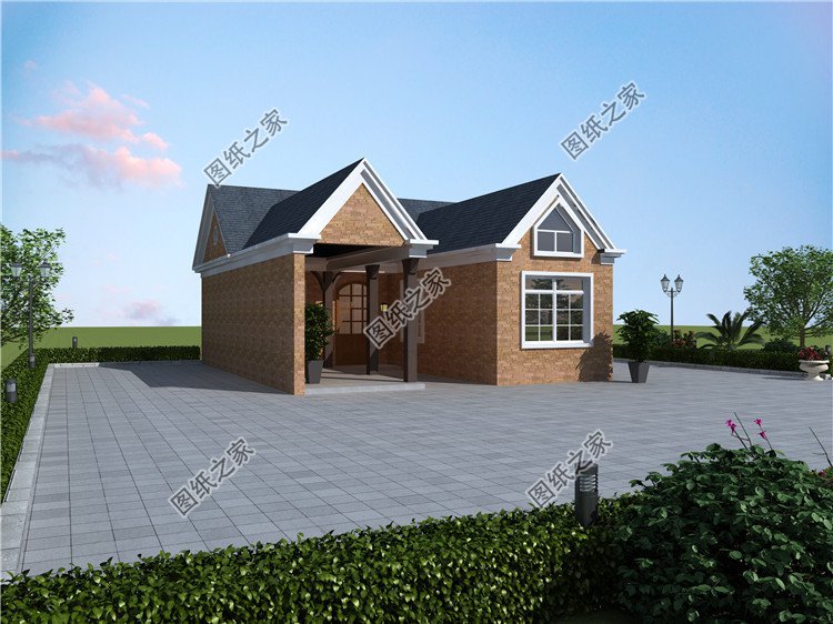 田園風(fēng)農(nóng)村一層小別墅外觀圖