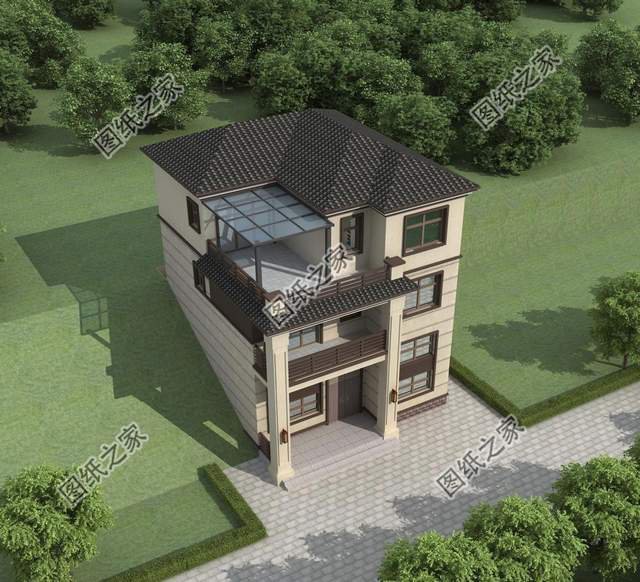 三層兩開(kāi)間別墅設(shè)計(jì)，小面寬也能建好房，城里人看了都羨慕了