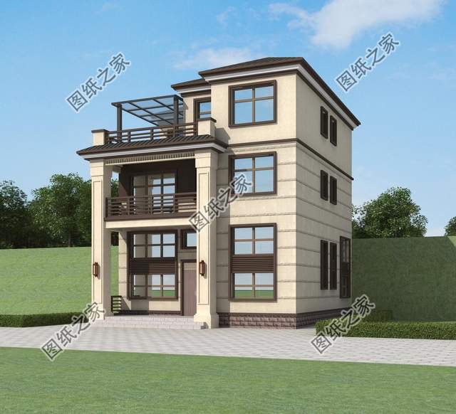 三層兩開(kāi)間別墅設(shè)計(jì)，小面寬也能建好房，城里人看了都羨慕了