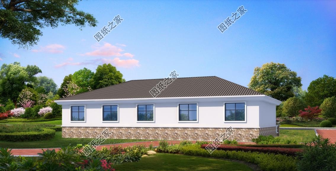 農(nóng)村大開(kāi)間一層自建房設(shè)計(jì)，造價(jià)經(jīng)濟(jì)實(shí)惠，晚年養(yǎng)老必備選擇