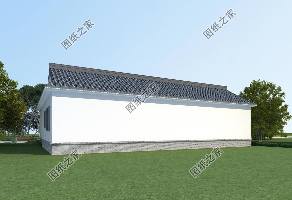 一層合院農(nóng)村別墅設(shè)計，一家人住在一起，非常有氣氛