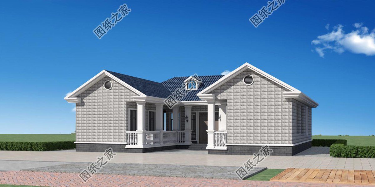 一層合院農(nóng)村別墅設(shè)計，一家人住在一起，非常有氣氛