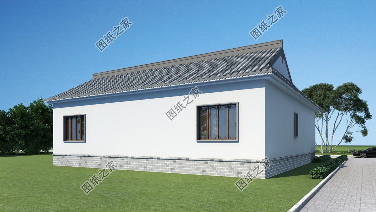 一層合院農(nóng)村別墅設(shè)計，一家人住在一起，非常有氣氛