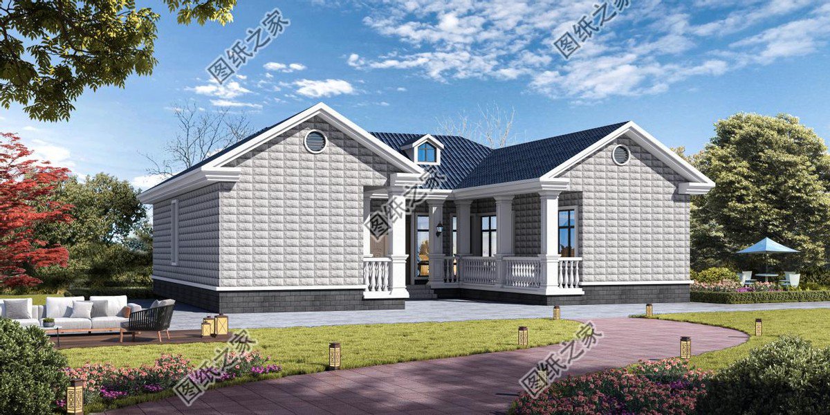 一層合院農(nóng)村別墅設(shè)計，一家人住在一起，非常有氣氛