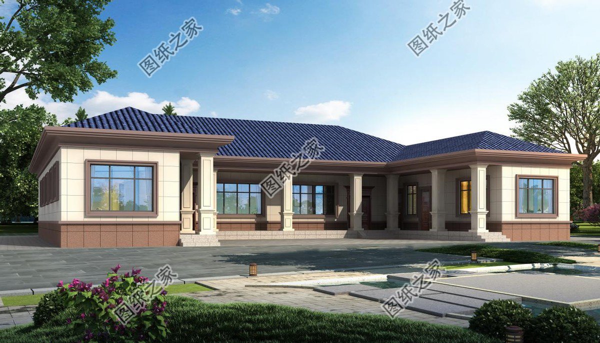 一層合院農(nóng)村別墅設(shè)計，一家人住在一起，非常有氣氛