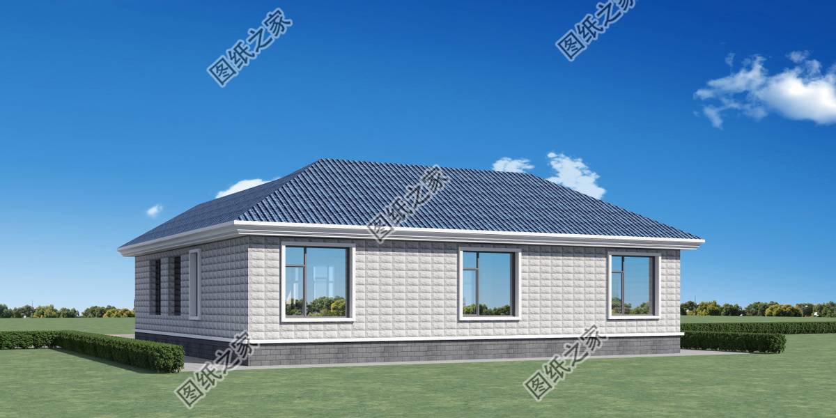 一層合院農(nóng)村別墅設(shè)計，一家人住在一起，非常有氣氛