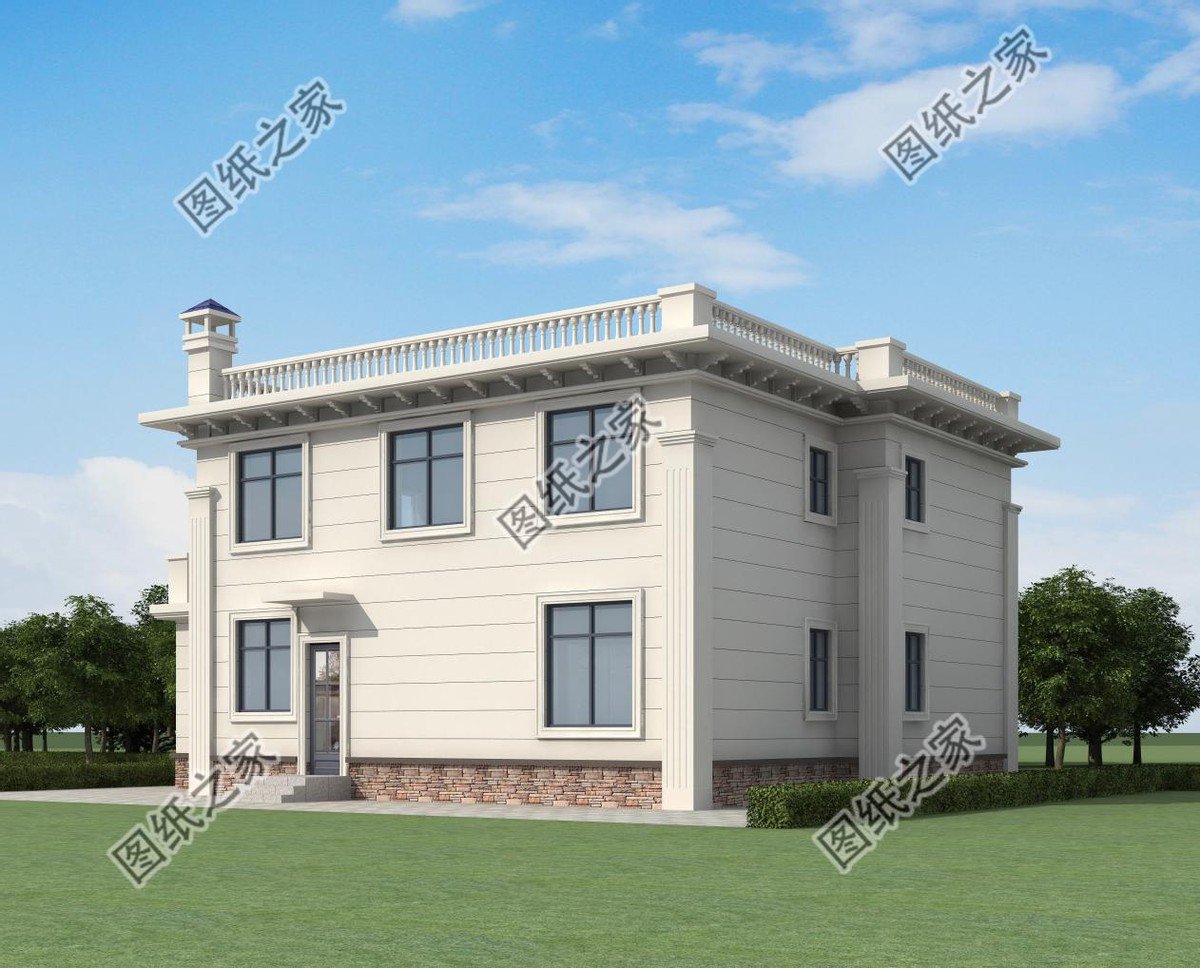 平屋頂農(nóng)村別墅設計，施工難度較小，實用性更強