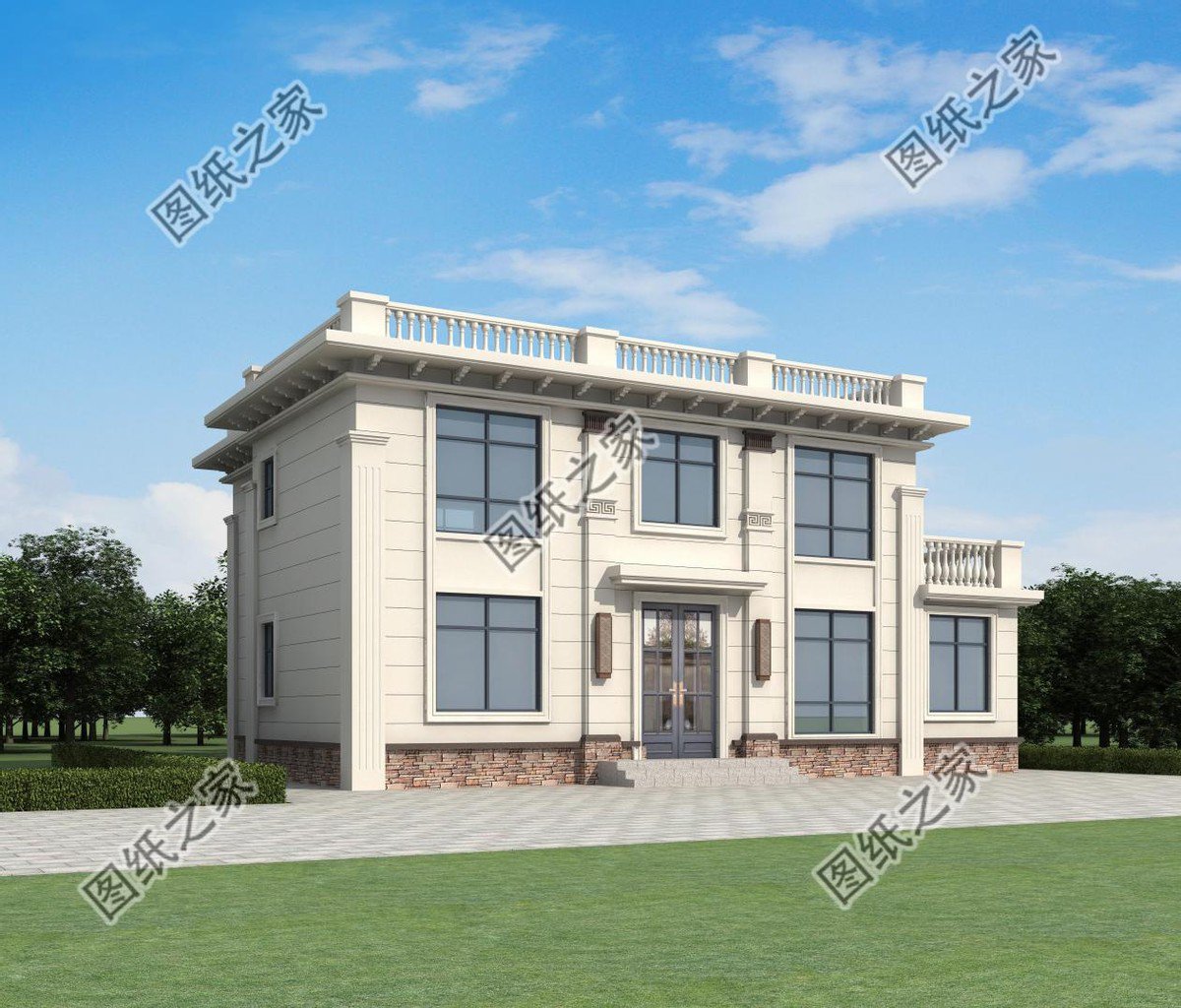 平屋頂農(nóng)村別墅設計，施工難度較小，實用性更強