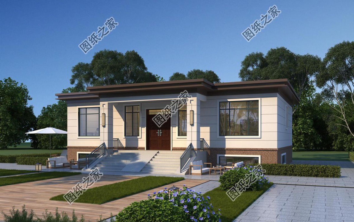 平屋頂農(nóng)村別墅設計，施工難度較小，實用性更強