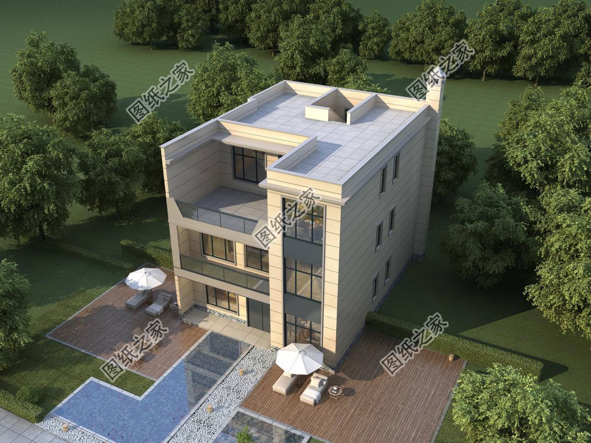 平屋頂農(nóng)村別墅設計，施工難度較小，實用性更強