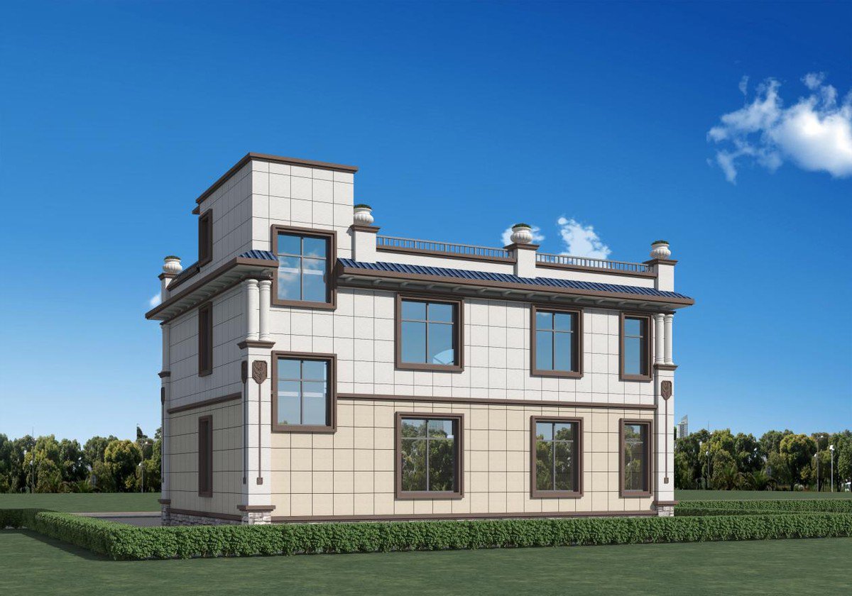 平屋頂農(nóng)村別墅設計，施工難度較小，實用性更強