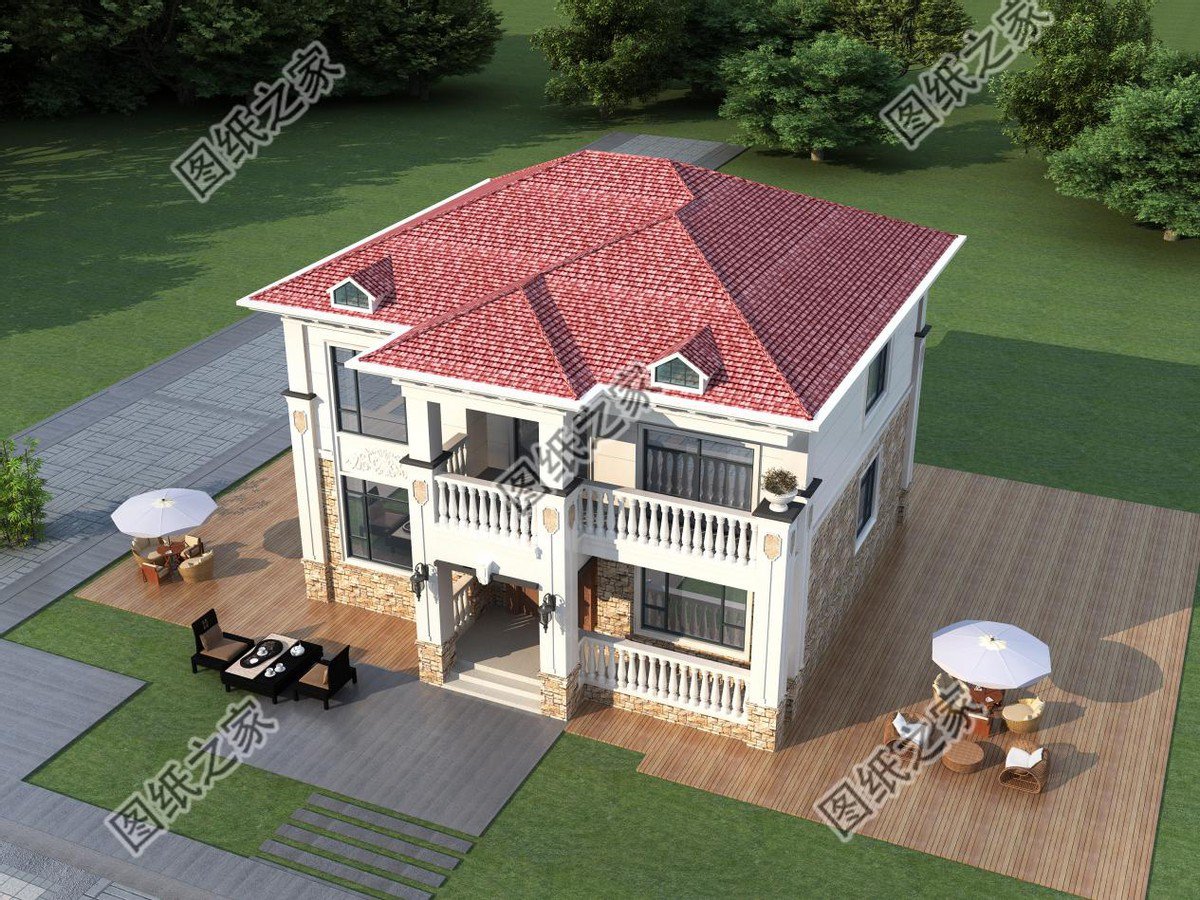 紅瓦配米白墻，溫馨別墅設(shè)計(jì)，帶給你家的享受快來看看吧