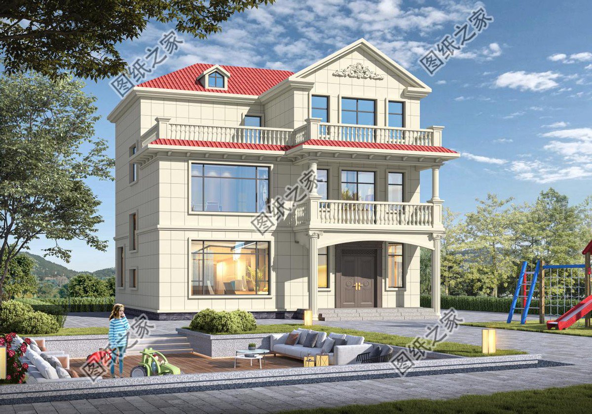 高端大氣的農(nóng)村別墅設(shè)計(jì)，富麗堂皇般的外觀，多少業(yè)主夢中的家園