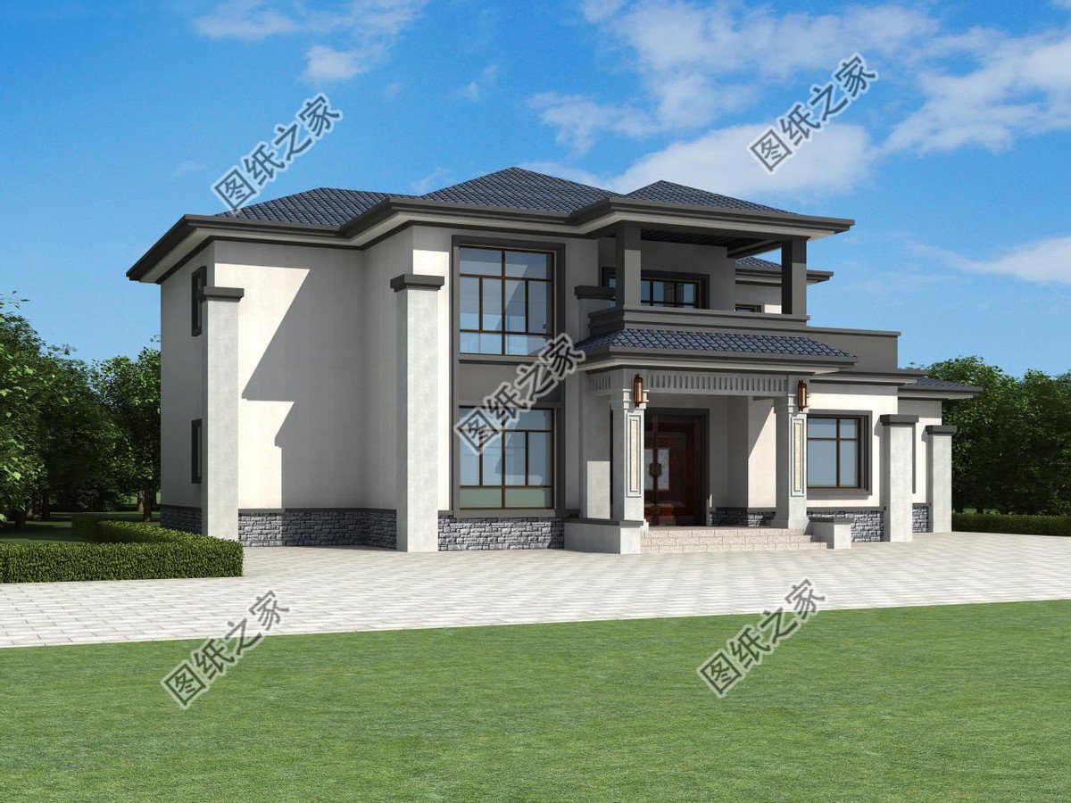 新中式農(nóng)村別墅設計，回老家建上一棟，盡顯大氣