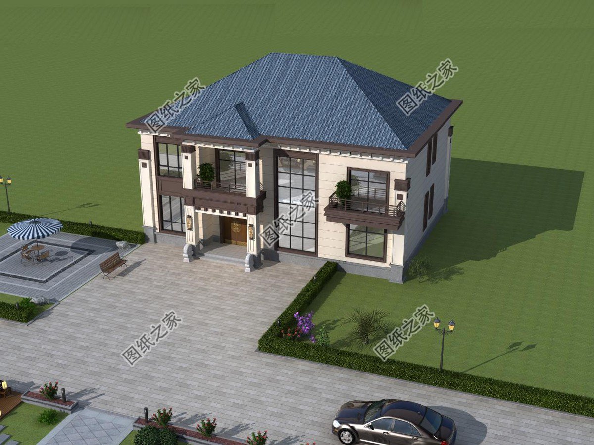 新中式農(nóng)村別墅設計，回老家建上一棟，盡顯大氣