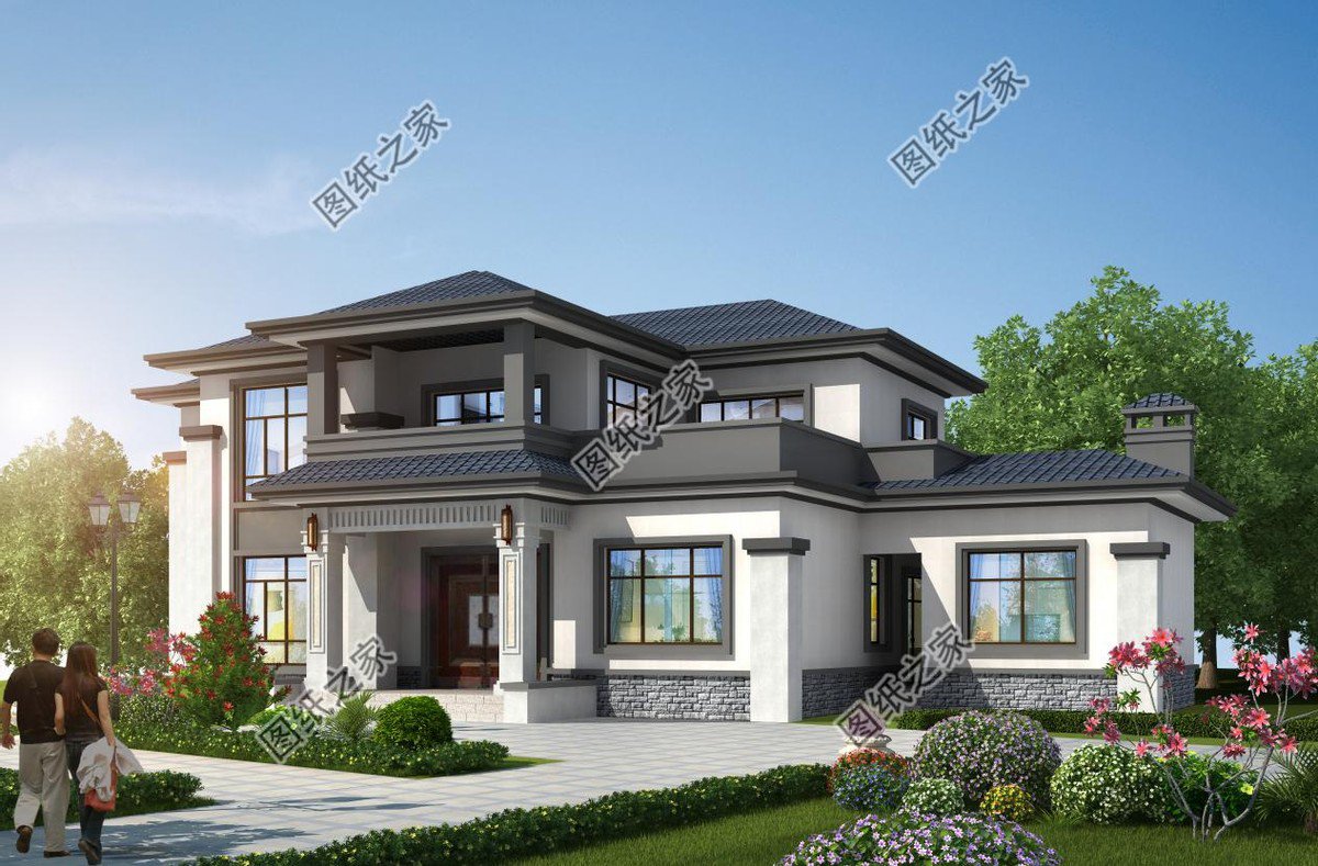 新中式農(nóng)村別墅設計，回老家建上一棟，盡顯大氣