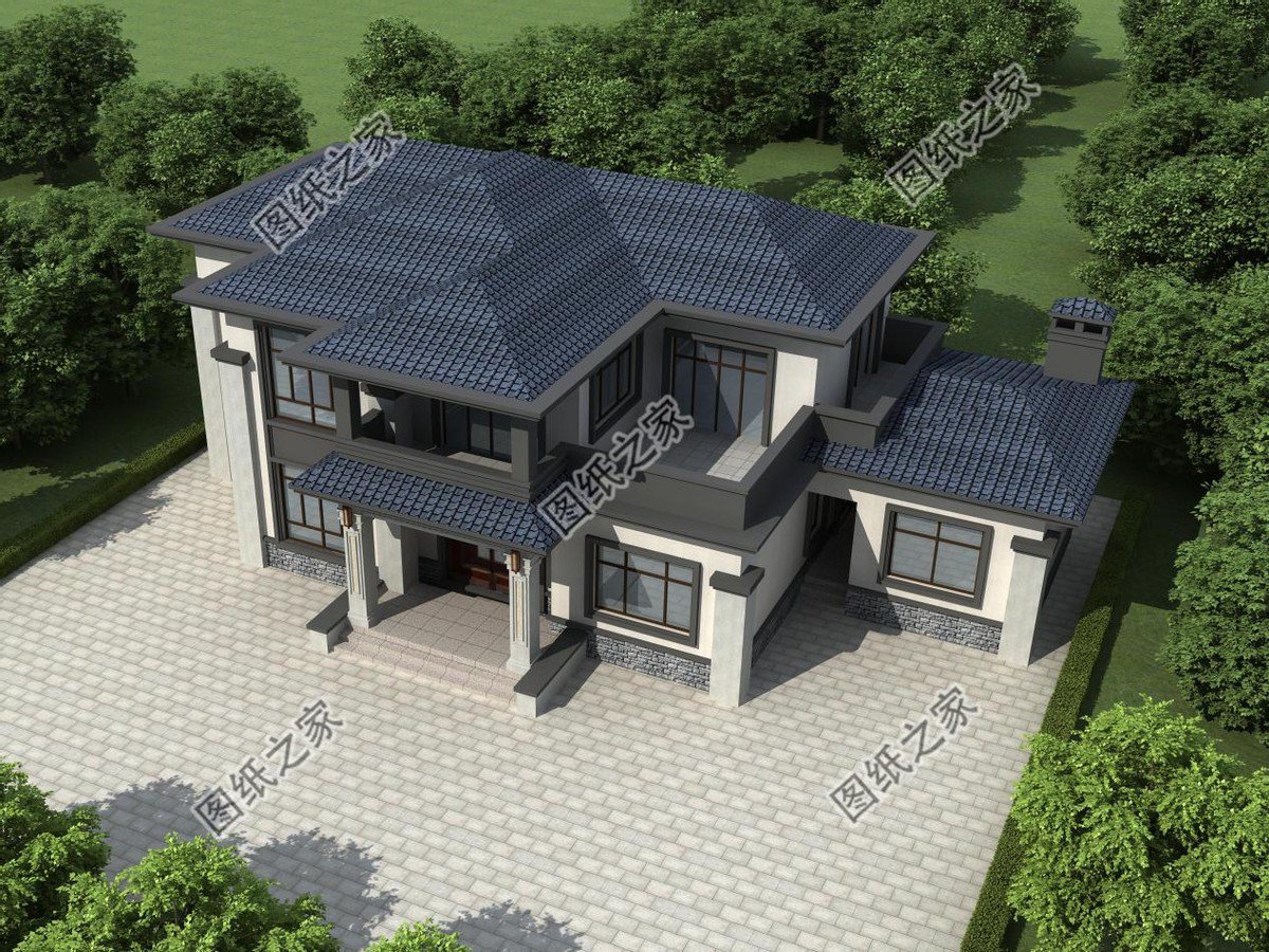 新中式農(nóng)村別墅設計，回老家建上一棟，盡顯大氣