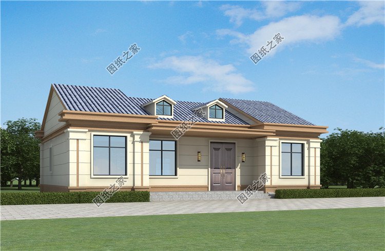 農(nóng)村住房一層半別墅設(shè)計(jì)圖外觀圖