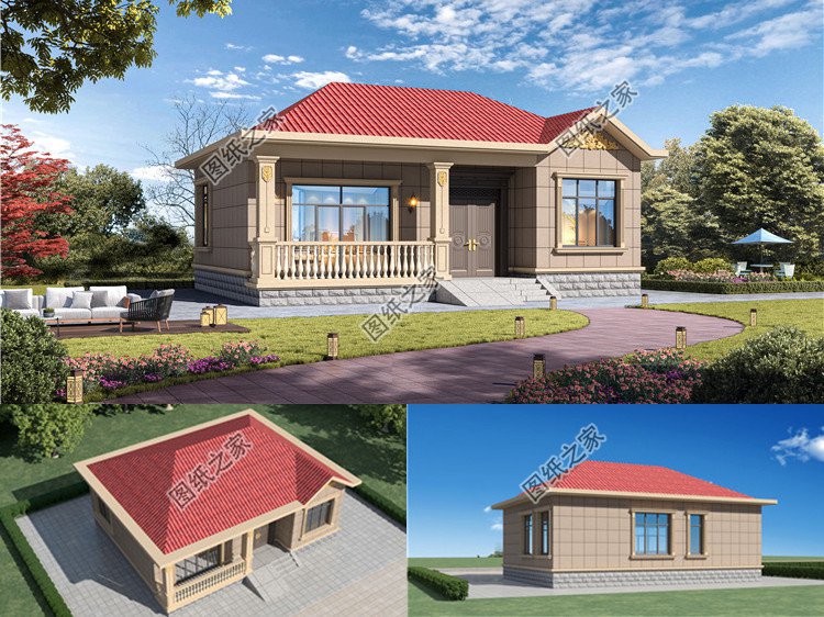 簡單經(jīng)濟(jì)一層自建養(yǎng)老房效果圖