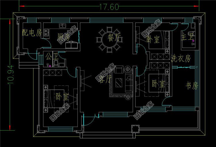 居家養(yǎng)老一層別墅設(shè)計圖平面圖