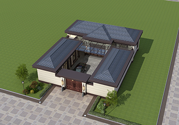 帶院子帶配房的農(nóng)村一層別墅方案，符合農(nóng)村生活習(xí)慣