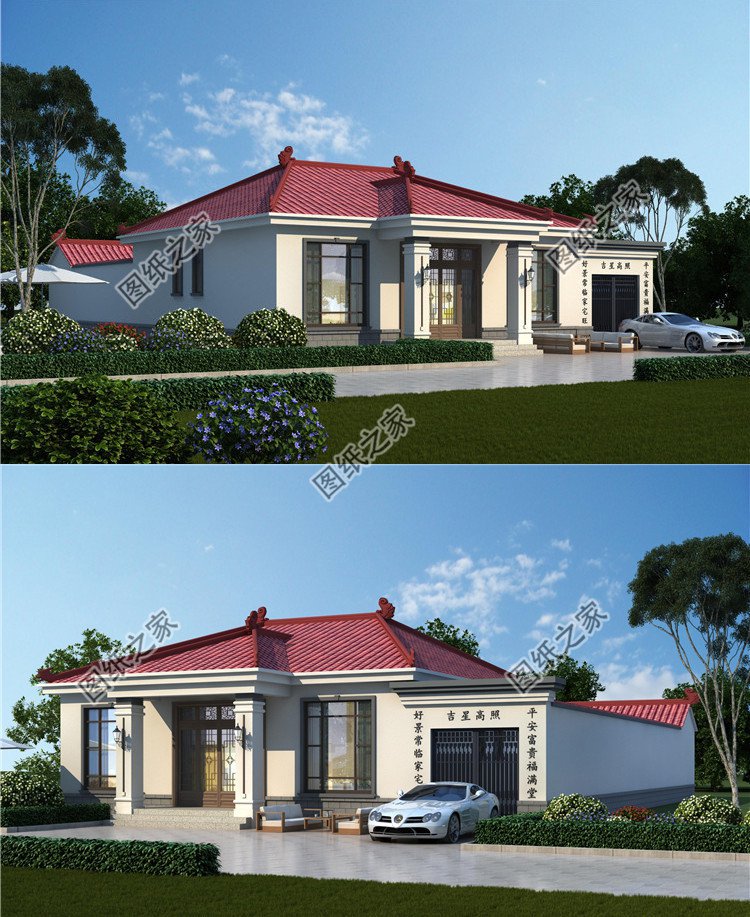 主屋不設(shè)廚房的平房設(shè)計(jì)圖外觀圖