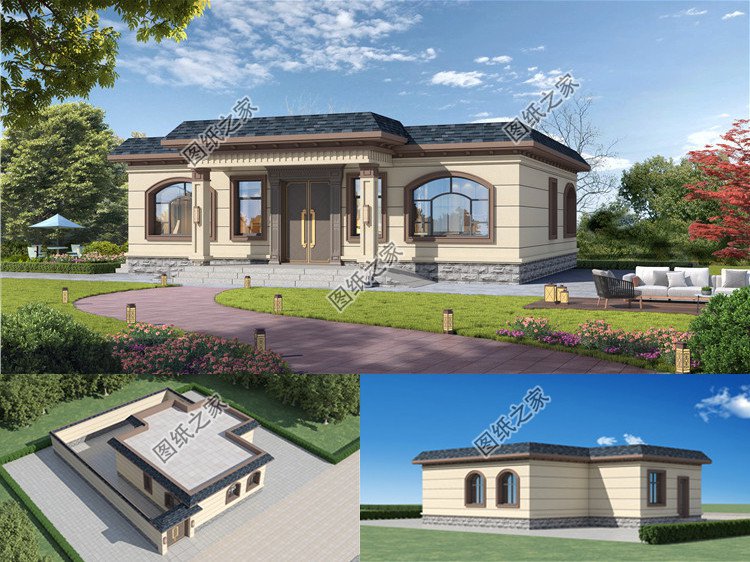 一層平頂別墅設(shè)計(jì)圖效果圖