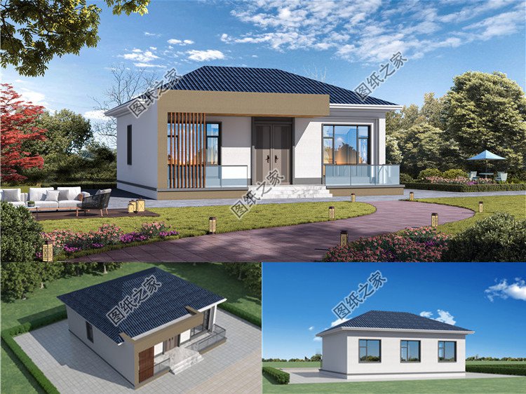 11x9米農(nóng)村一層小平房設(shè)計(jì)方案效果圖