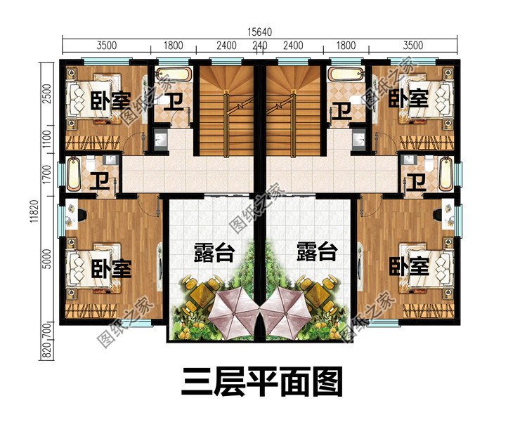 農(nóng)村三層雙拼房屋