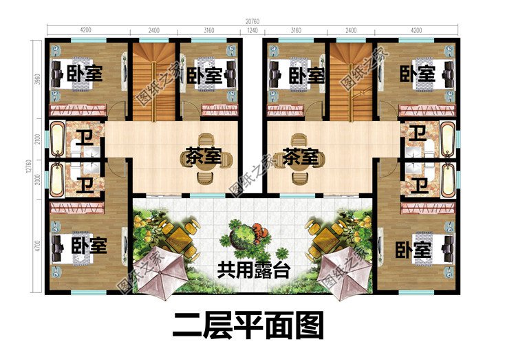 二層新中式雙拼別墅設(shè)計(jì)圖