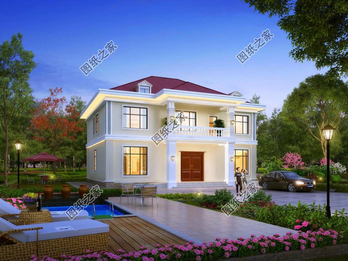 3款對(duì)稱歐式農(nóng)村別墅設(shè)計(jì)，外觀經(jīng)典耐看，建在老家最合適