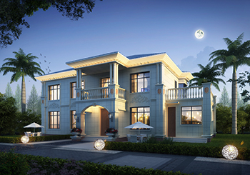 農(nóng)村二層帶閣樓帶配房別墅設計圖，獨立餐廚實用，面寬20米