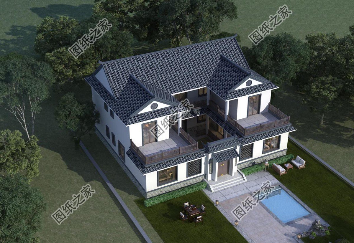 中式別墅設(shè)計(jì)，白墻黛瓦勾畫(huà)的美感，城里人看了都羨慕