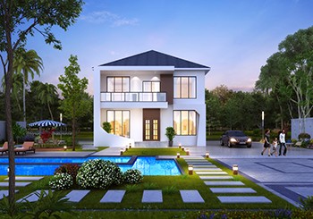 小開間大進(jìn)深的二層小別墅設(shè)計圖紙，造型美觀漂亮