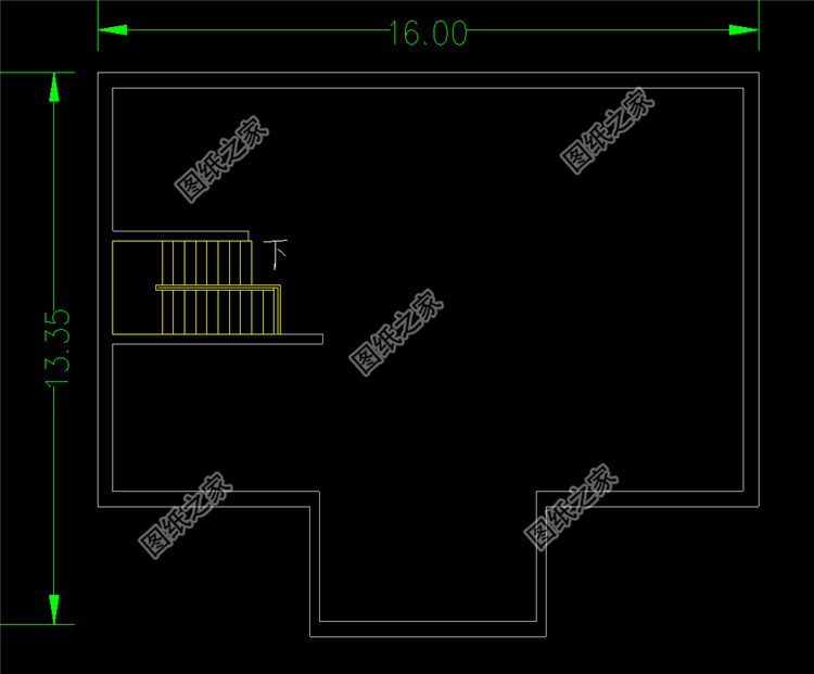 16米方正實用二層別墅設(shè)計圖閣樓平面圖